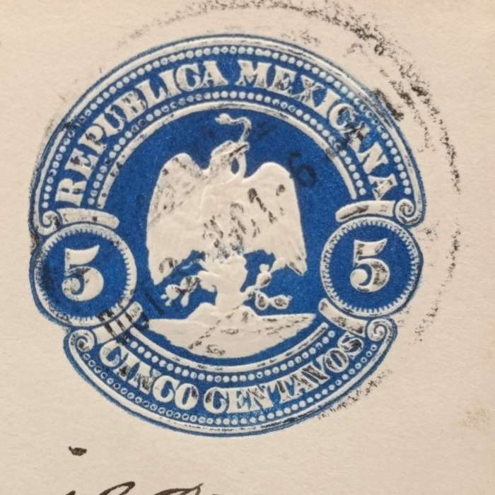 Mexican pre-printed postage envelope used October 3, 1901 to Durango