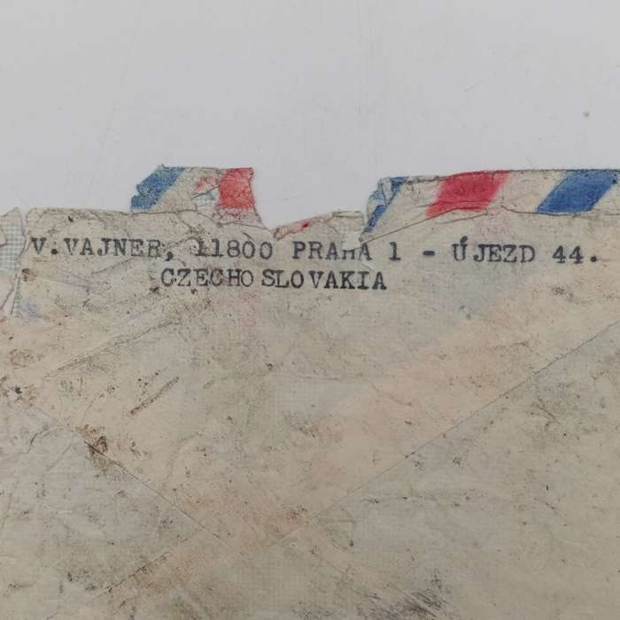Letter posted from Czeckoslovakia to Claremont, South Africa and returned from air crash