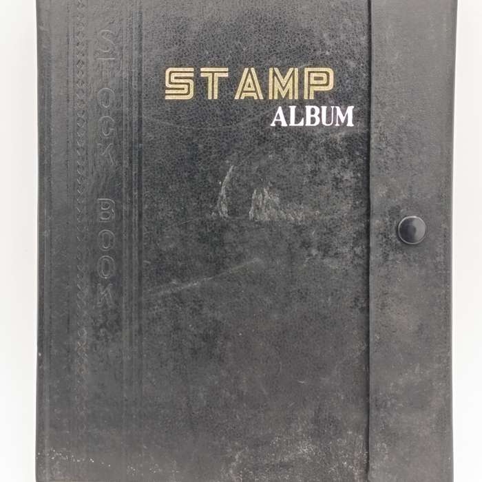 18 page stamp album with closing clip - very good condition