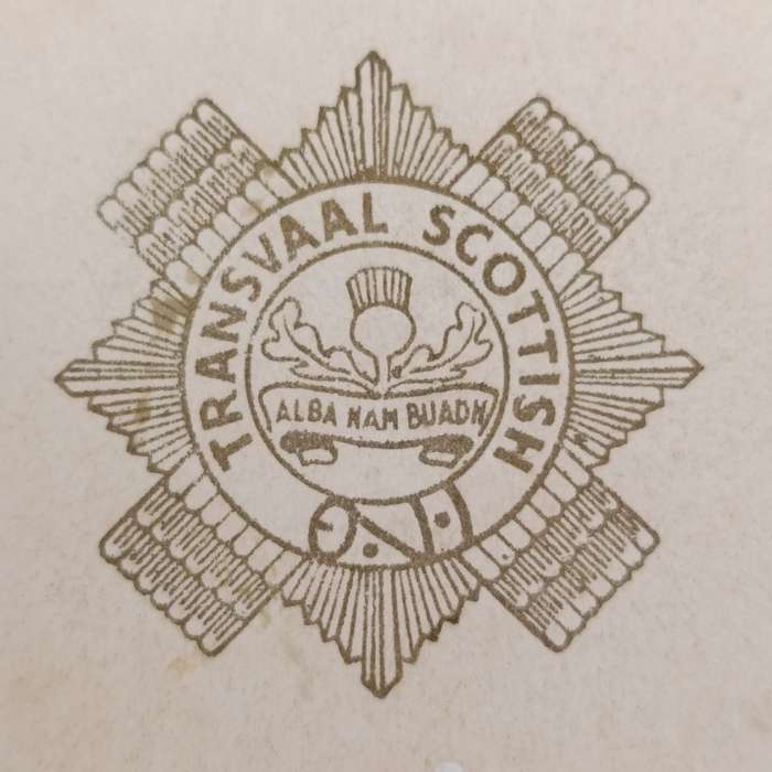 WW2 Transvaal Scottish regiment 1942 North Africa Christmas greetings card
