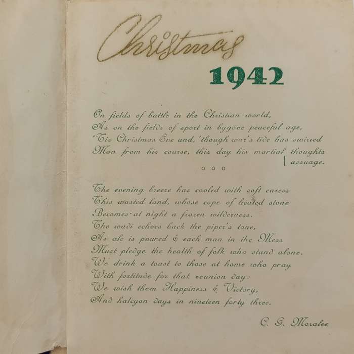 WW2 Transvaal Scottish regiment 1942 North Africa Christmas greetings card