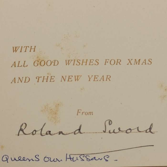 WW1 Period 4th Queen`s Own Hussars Christmas Greetings card