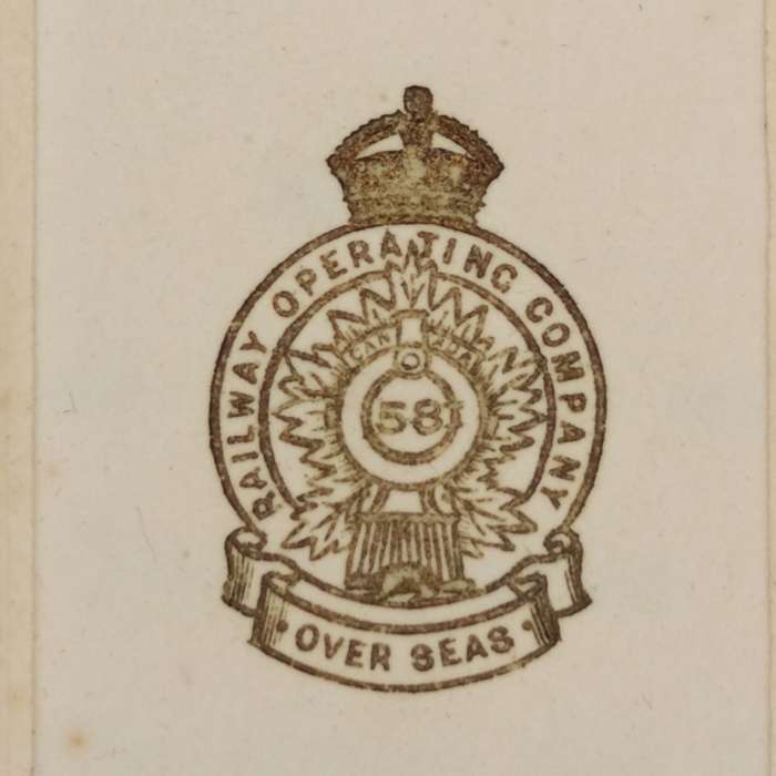 WW1 Railway Operating Company Overseas France Christmas greetings card