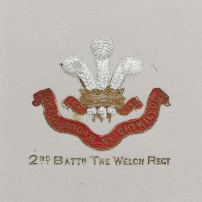Mil WW1 British 2nd Battalion The Welsh regiment Christmas 1917 greetings card