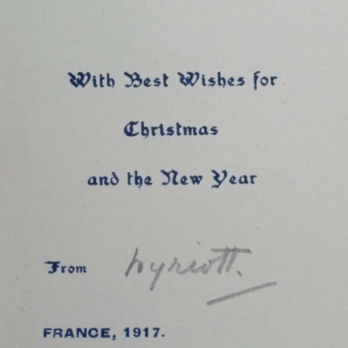 Mil WW1 British 2nd Battalion The Welsh regiment Christmas 1917 greetings card
