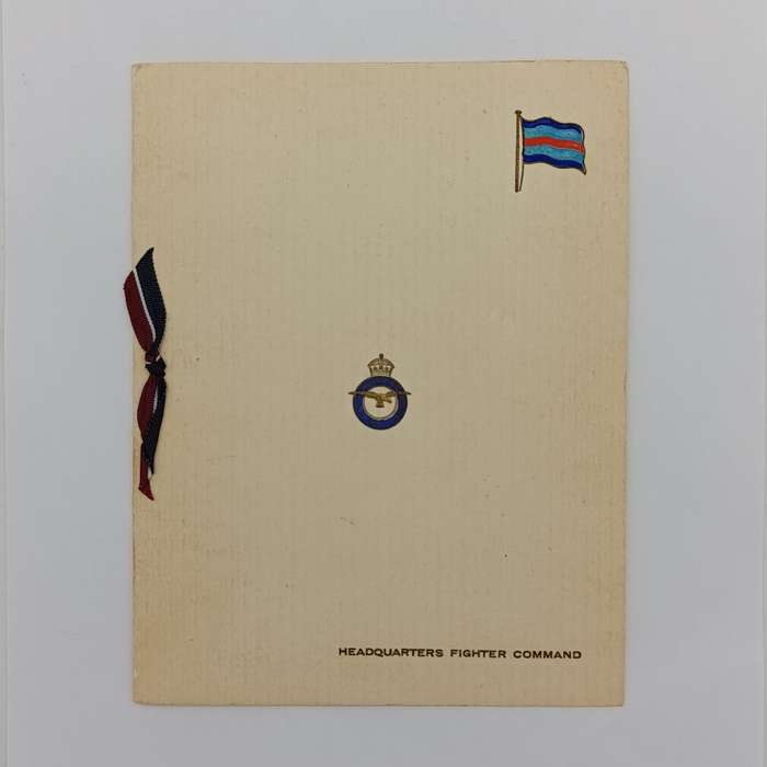 WW2 Royal Air Force Headquarters Fighter command Christmas greetings card