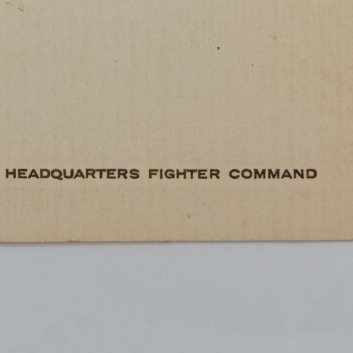 WW2 Royal Air Force Headquarters Fighter command Christmas greetings card