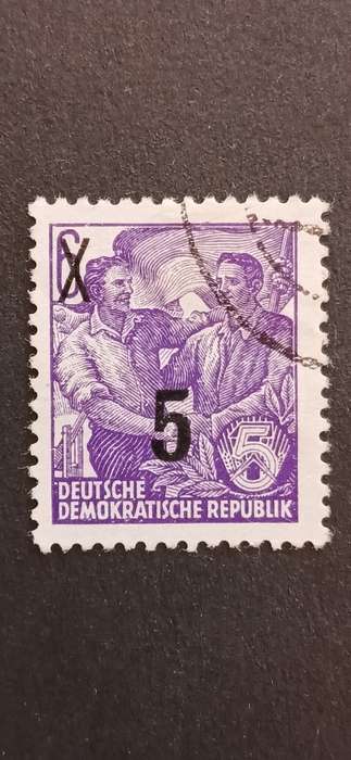 DDR 1954 DEFINITIVES-5 YEAR PLAN SURCHARGED