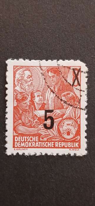 DDR 1954 DEFINITIVES-5 YEAR PLAN SURCHARGED