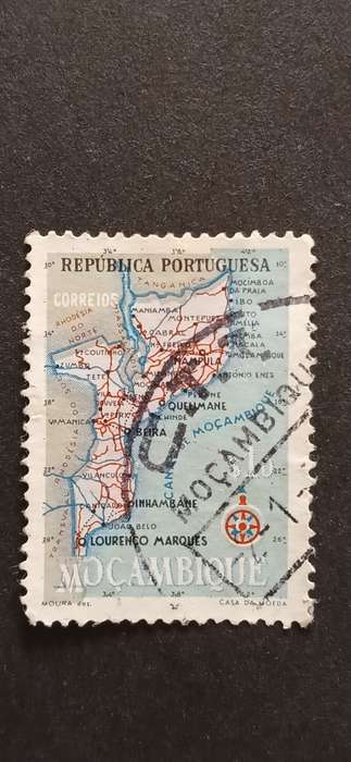 MOZAMBIQUE 1954 MAP OF MOZAMBIQUE