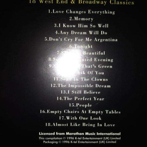 CD - With Love From The Theatre - 18 West End & Broadway Classics