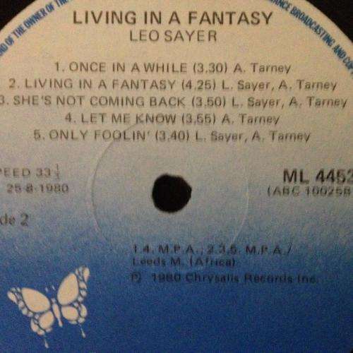 LP - Leo Sayer - Living in a Fantasy