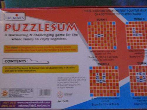 Puzzlesum .. A Fun Game With Numbers .. Creatives