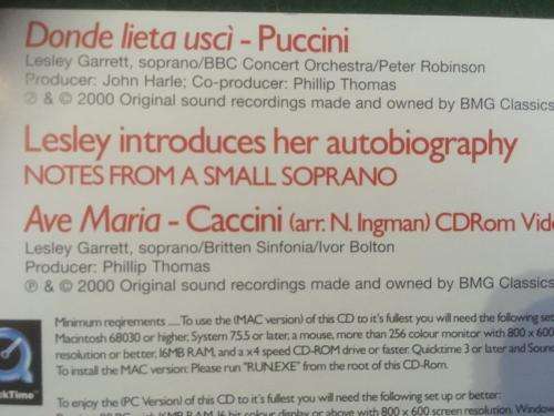 CD - Lesley Garrett Ave Maria (Single)