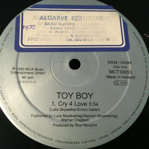 12` Maxi - Toy Boy - Cry 4 Love (12`)