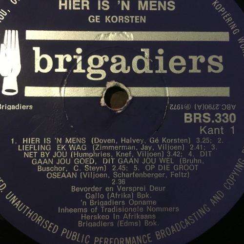 LP - Ge` Korsten - Hier is `n Mens
