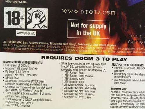 PC - Doom 3 Resurrection of Evil Expansion Pack