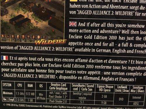 PC - Enclave EDIncl Jagged Alliance 2 Wildfire