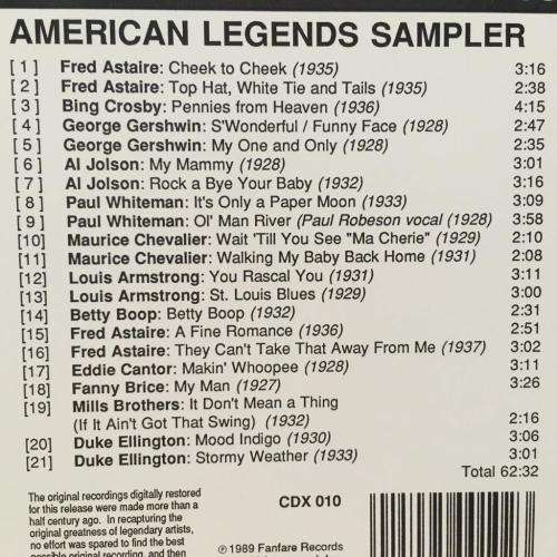 CD - American Legends Sampler