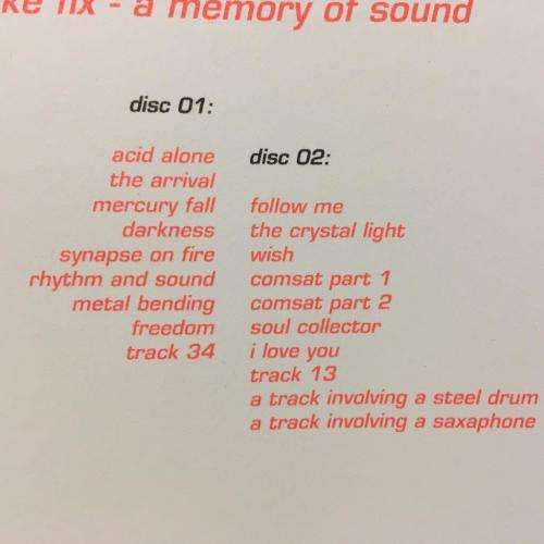 CD - Mike Fix - A Memory of Sound