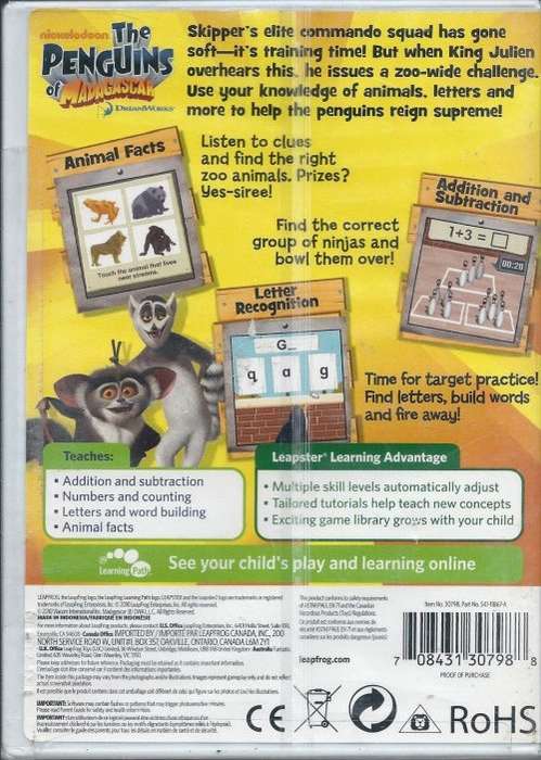 Leap Frog - Leapster Learning Game - Nickelodeon The Penguins of Madagascar Race for 1st Place