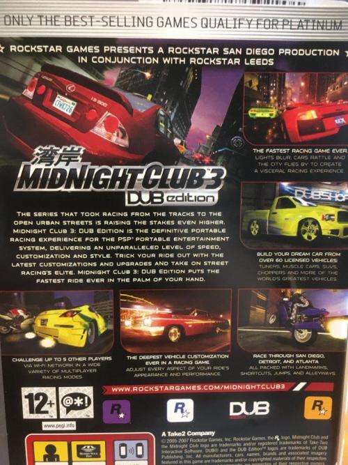 PSP - Midnight Club 3 Dub Edition - Platinum