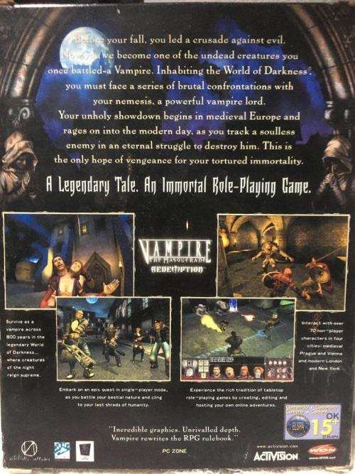 PC - Vampire The Masquerade Redemption (Big Boxed Game) (Retro) - Win 95 / 98