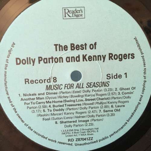 LP - The Best Of Dolly Parton & Kenny Rogers - Readers Digest (8 LP`s)