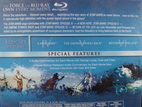 Blu-ray - Star Wars Original Trilogy - A New Hope IV, Empire Strikes Back V, Return of The Jedi VI