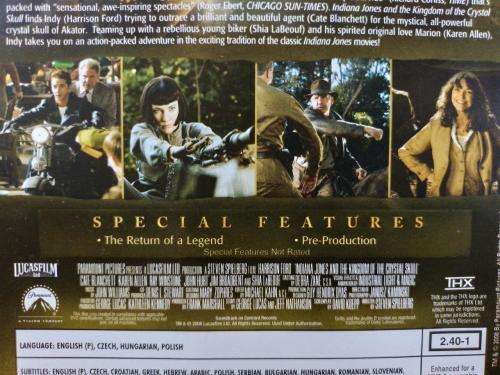 DVD - Indiana Jones and the Kingdom of The Crystal Skull