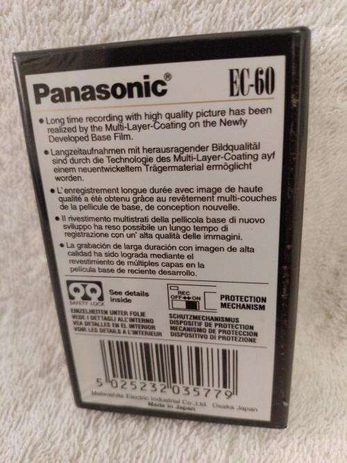Panasonic SHG Super High Grade Compact Video Cassette EC-60 VHSC (New Sealed) (NOS)