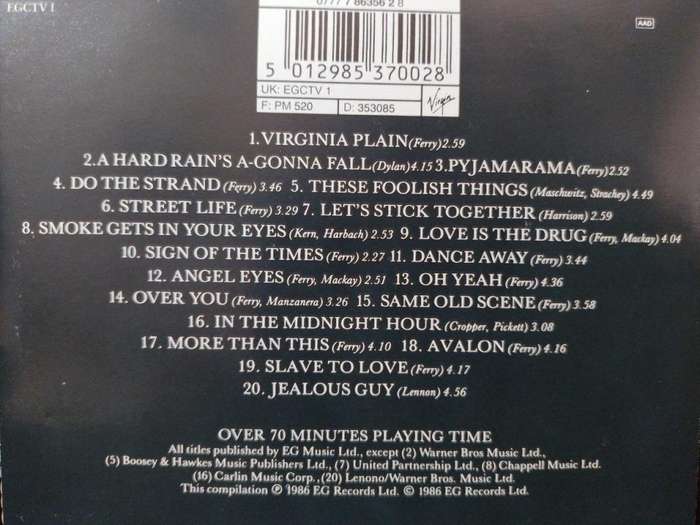 CD - Bryan Ferry - Roxy Music 20 Great Hits