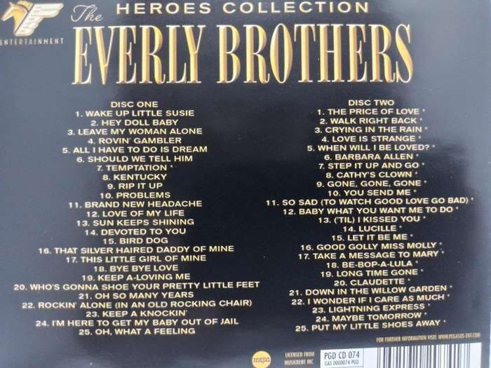 CD - Everly Brothers - The Heroes Collection (2cd) - PGD CD 074