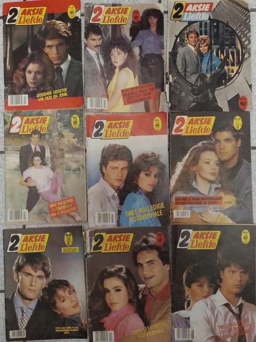 Job Lot of 9 x Vintage 2 Aksie Liefde Photo Story Magazines Circa 70`s 80`s