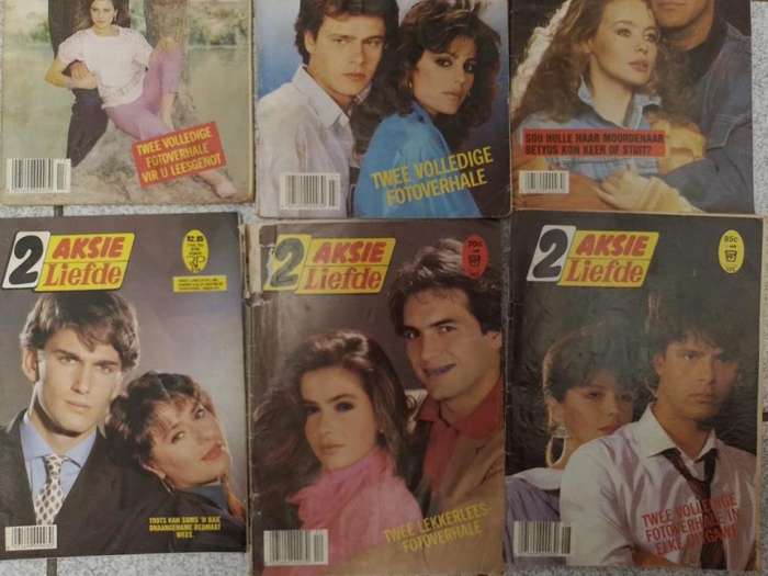 Job Lot of 9 x Vintage 2 Aksie Liefde Photo Story Magazines Circa 70`s 80`s