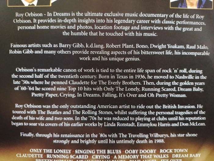 DVD - Roy Orbison in Dreams The Roy Orbison Story