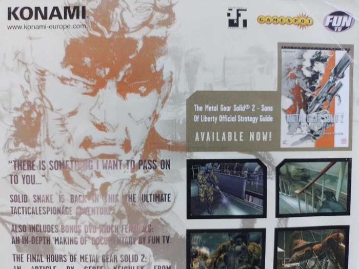 PS2 - Metal Gear Solid 2 Sons of Liberty (DVD Bundle)