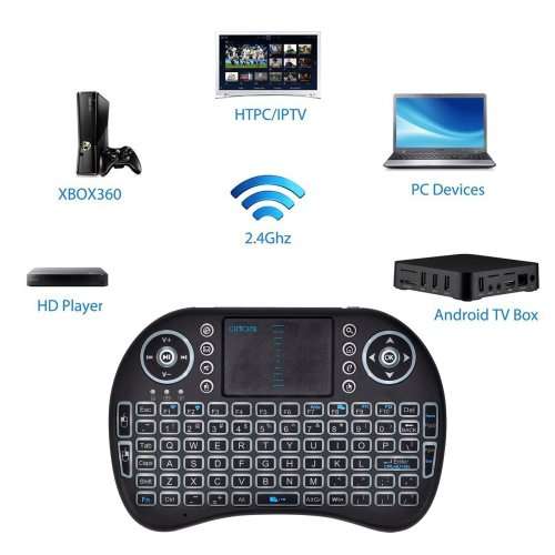 Wireless Led Backlit Mini Rechargeable Keyboard with Mouse Touchpad Portable Combo Multimedia Key