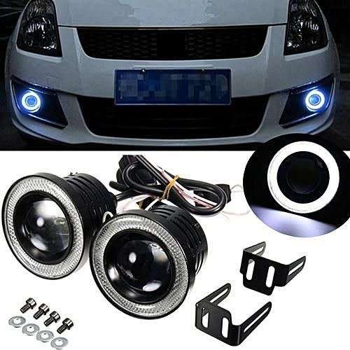 3.5" 89MM COB LED Fog Light Projector Car Angel Eyes Halo Ring DRL White