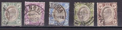 TRANSVAAL - 1904 - 1909 - KING EDWARD VII - PART SET OF 9 USED TO FINE USED STAMPS