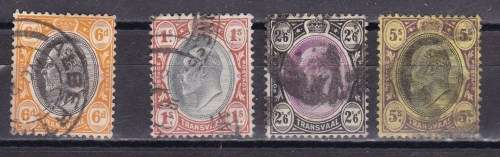 TRANSVAAL - 1904 - 1909 - KING EDWARD VII - PART SET OF 9 USED TO FINE USED STAMPS