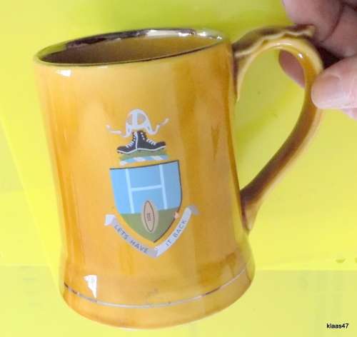 WADE PORCELAIN RUGBY BEER MUG: LETS HAVE IT BACK
