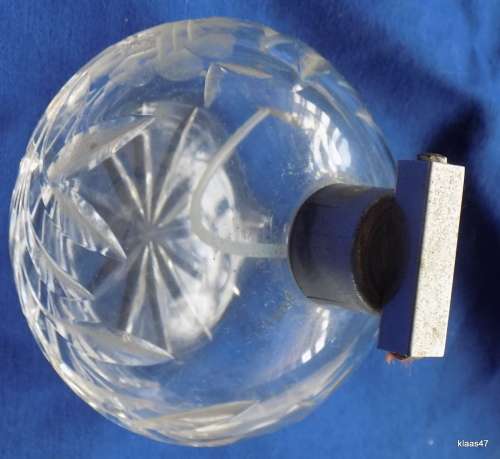 GLASS PERFUME BOTTLE - METAL TOP