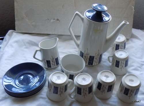 Beswick Apollo Coffee set - Coffee pot, milk jug, sugar bowl, 6 cups but only 5 saucers