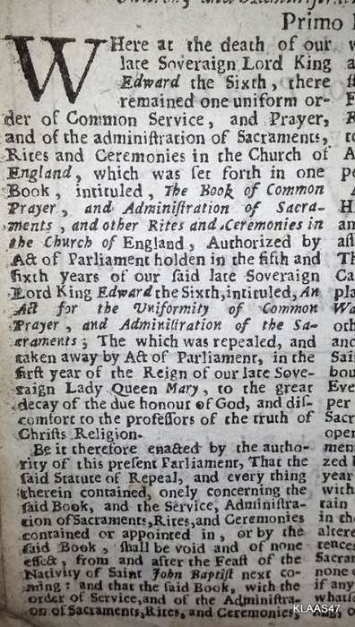 1668 - The Book of Common Prayer and Administration of the Sacraments and other Rites and Ceremonies