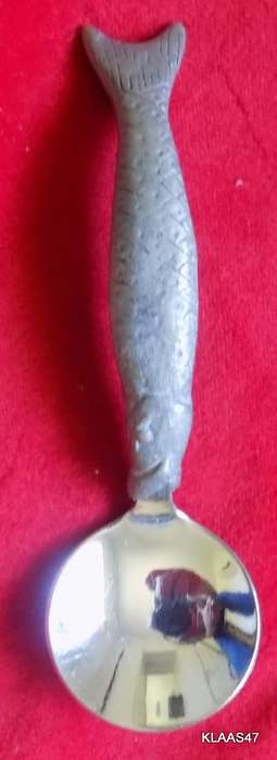Carrol Boyes - (MARKED C BOYES) Fish Design Sugar Spoon or Sugar Ladle