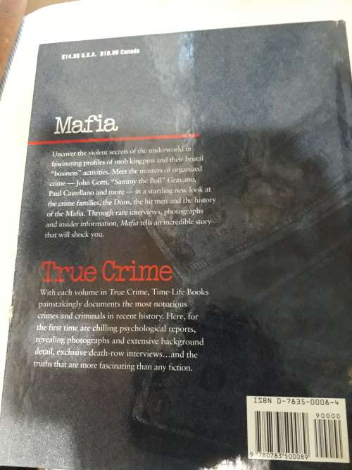 MAFIA  TRUE CRIMES  HARDCOVER   TIME LIFE  BOOKS
