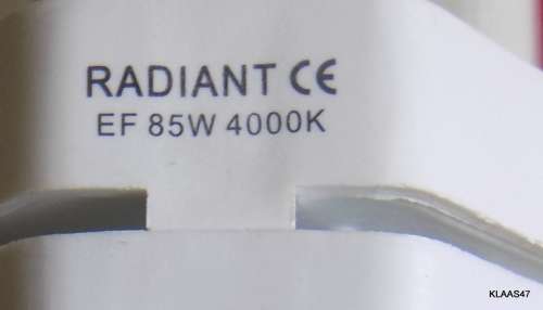 RADIANT E40 4U HIGH POWER COOL WHITE 240V ENERGY SAVR 8000 HOURS (85W)