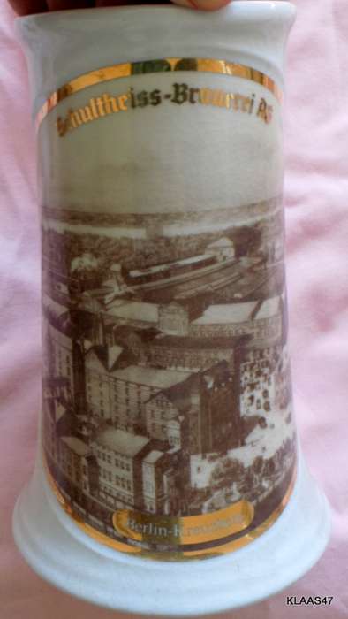 Schultheiss-Brauerei AG Berlin-Kreuzberg -Pewter Lidded Stein EP 80 ZINN