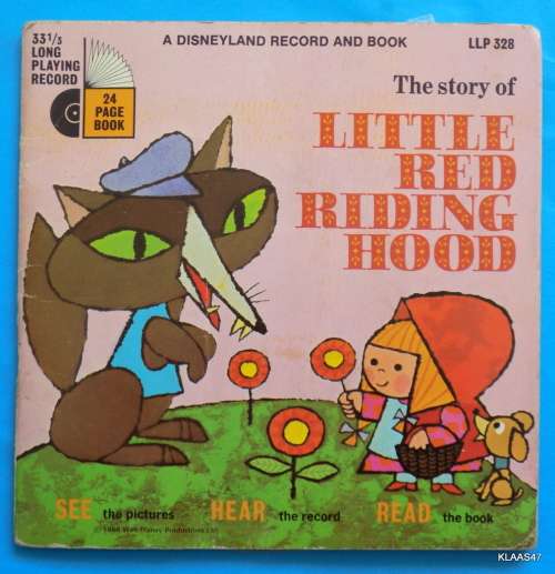 Little Red Riding Hood - See Hear and Read - Disneyland  LLP 328 - 7` Single and Story Book